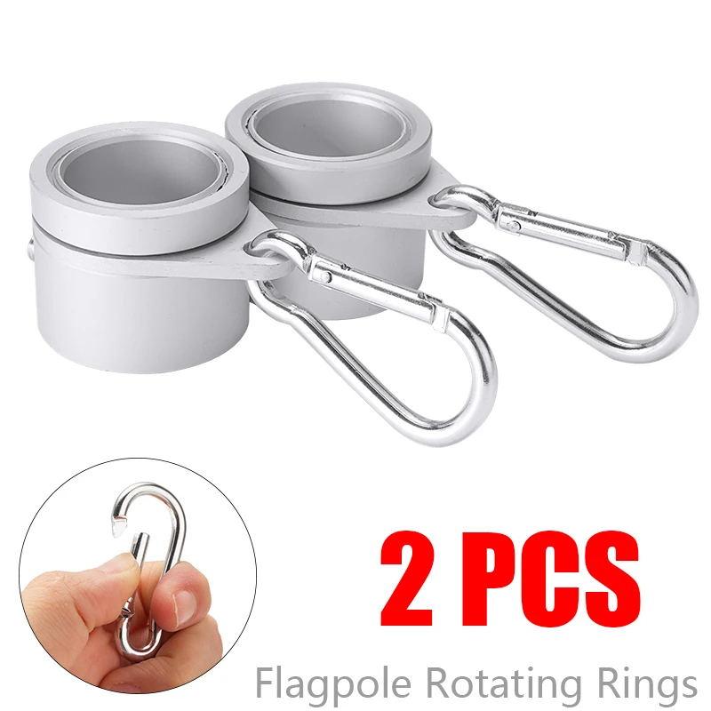 2 шт./лот Новый флагшток из алюминиевого сплава вращающиеся кольца с зажимом