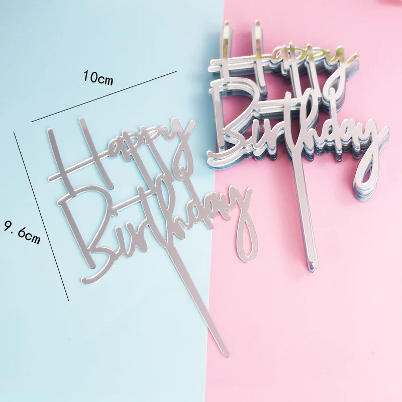 10 шт./компл. акриловый Топпер для торта золотой украшение вечеринки в честь Дня