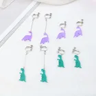 Милые разноцветные акриловые серьги в виде животных с динозаврами для девочек, женщин, детей, подарок на день рождения, симпатичные украшения