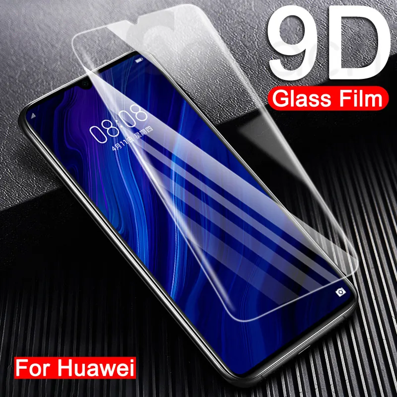 9D закаленное стекло для Huawei P30 P40 Lite E P smart 2019 Защитное P20 Pro P10 Plus Защитная пленка