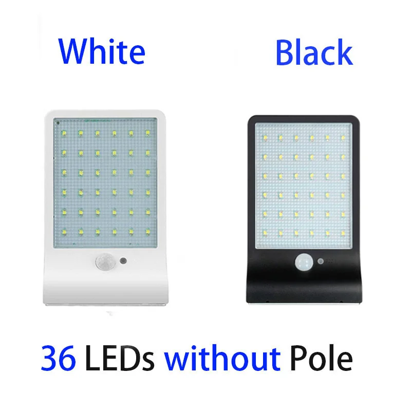 36 LEDs Without Pole Новейший 450LM 48 светодиодный уличный светильник на солнечной энергии с датчиком движения PIR лампы для садовой безопасности уличный водонепроницаемый настенный светильник s - Испускаемый цвет: 36 LEDs Without Pole