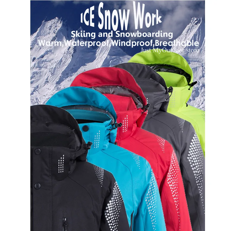 -30 Men's and Women's Snow Suit Wear Snowboarding Clothing Winter Outdoor Sports Coats Waterproof Windproof Ski Jackets Brand