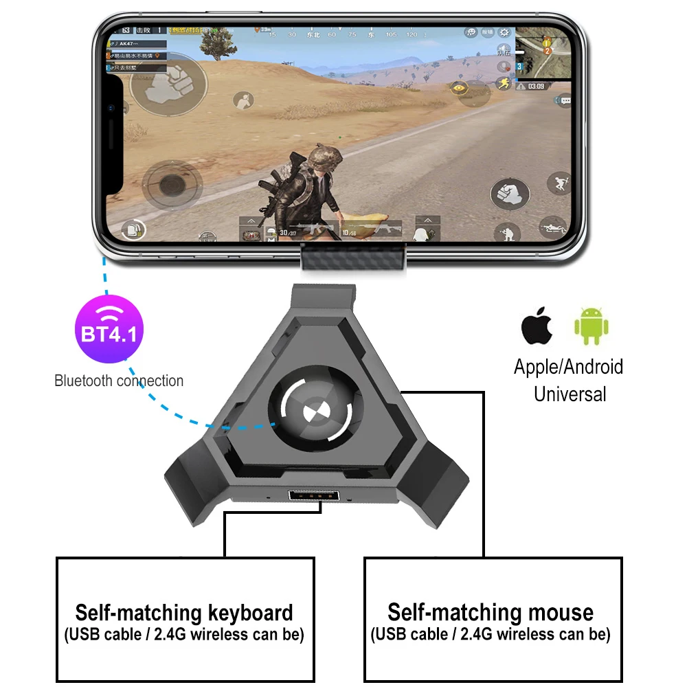 3 шт. набор игровая клавиатура + мышь Bluetooth 4 1 конвертер красочная подсветка с