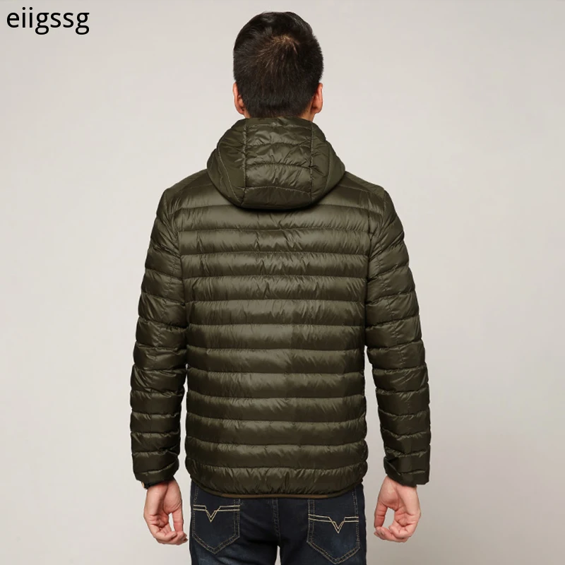 Men's All-Season Ultra Lightweight Packable Down Jacket Water and Wind-Resistant Breathable Coat Big Size Men Hoodies Jackets