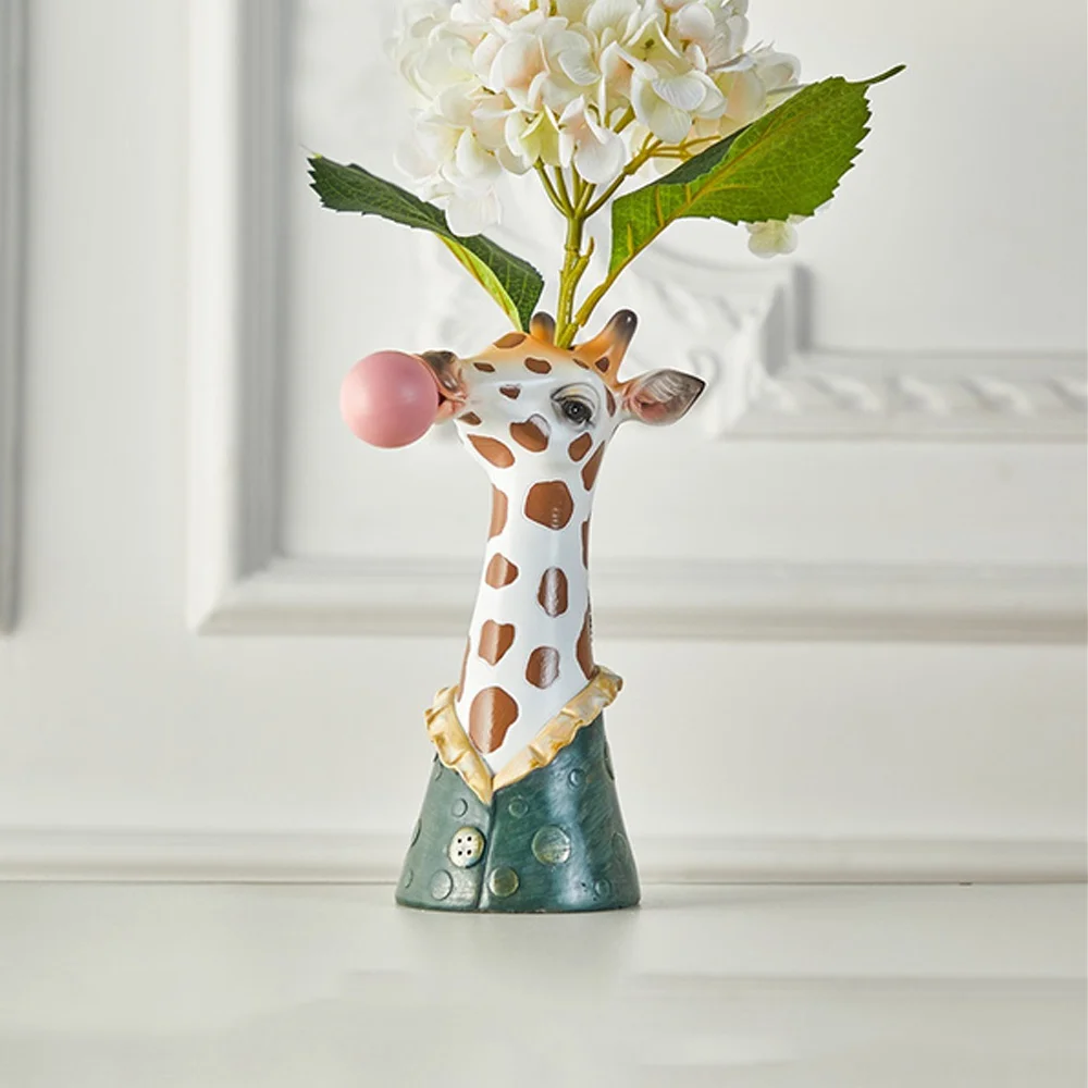 Полимерная ваза Декор цветочный горшок современный декор голова животного