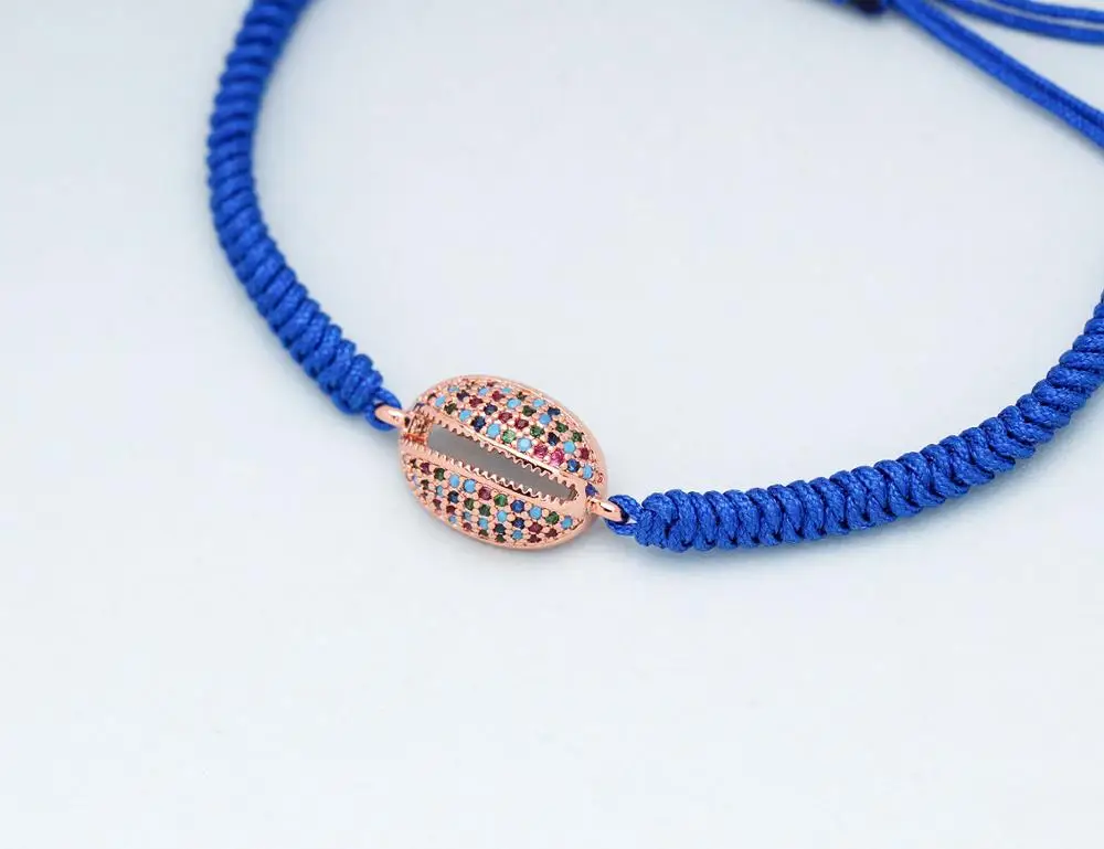 Цветной CZ Кристалл тибетский буддийский счастливый узел макраме медный браслет