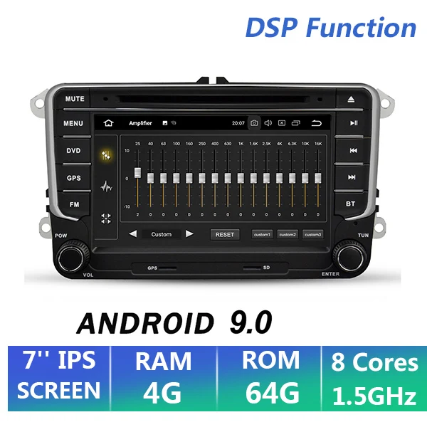 4G 64G IPS DSP EKIY Android 9,0 автомобильный DVD мультимедийный плеер 2 Din Авто Радио стерео для VW Passat b6 Seat Leon 2 Altea Toledo Skoda gps аудио - Цвет: 4G 64G IPS DSP