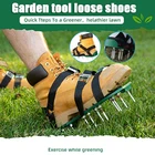 Аэратор для газона, обувь с регулируемыми ремешками и металлическими пряжками для садоводства, ботинки для скарификации для двора, инструменты для сада