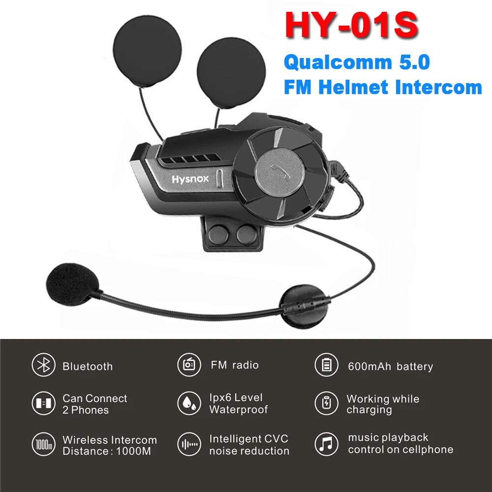 

Bluetooth-гарнитура для мотоциклетного шлема, 1000 м