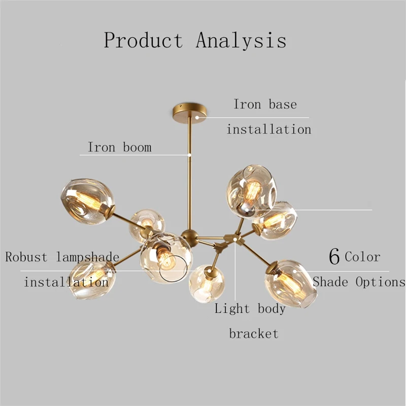 Современные светодиодные люстры стеклянный подвесной светильник столовая