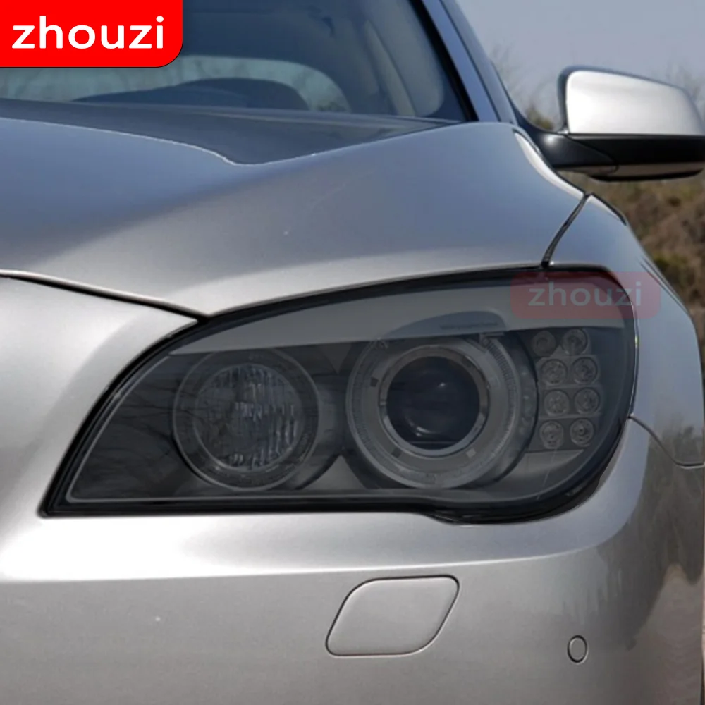 Для BMW G11 G12 F01 F02 7 серии 2009-2020 2 шт. тонировка для автомобильных фар Черная защитная