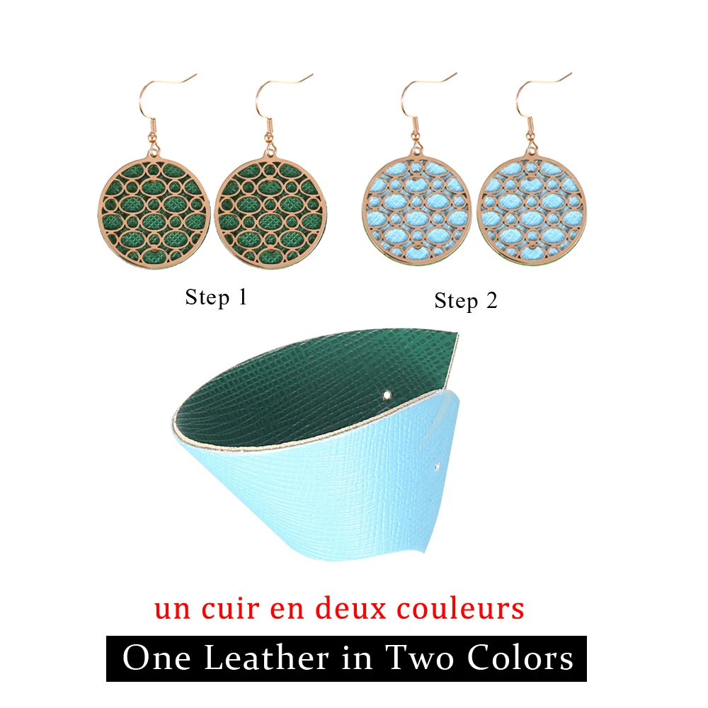 Круглые Кожаные Подвесные серьги Cremo со сменными пузырями Женские Ювелирные