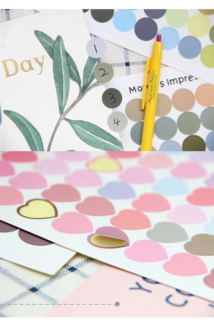 DIY наклейки dot Morandi earth color скрапбук альбом фотообои журнал проект изготовления счастливых открыток украшения уплотнительные наклейки