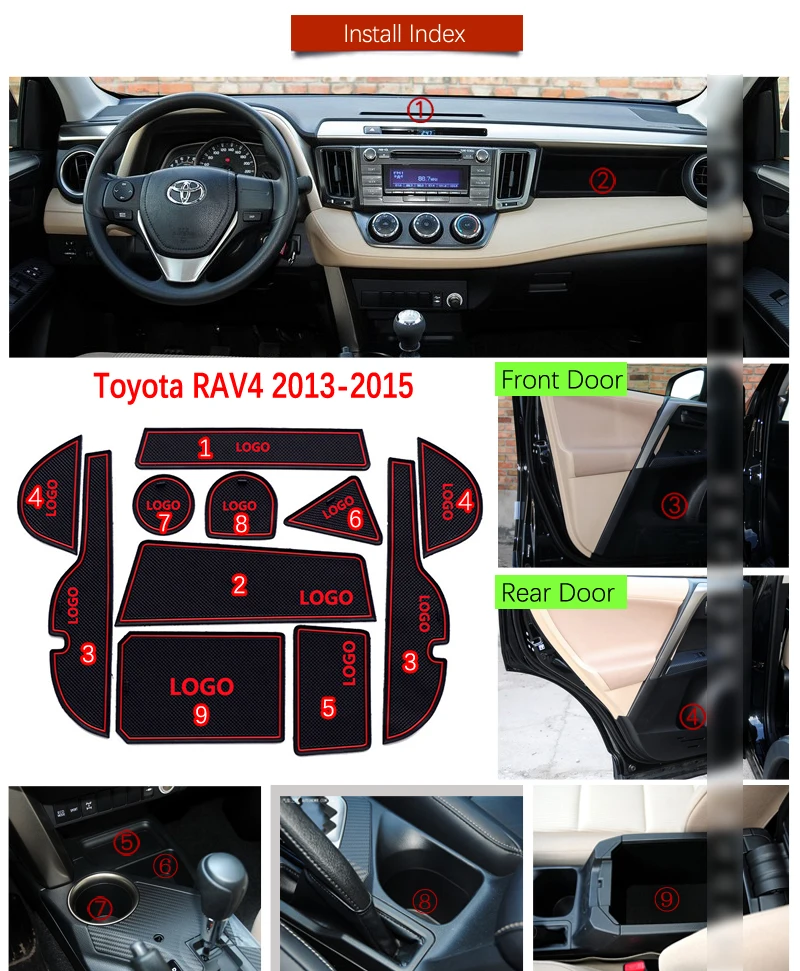 Резиновая прокладка для ворот RKAC аксессуары Toyota RAV4 2013 2015 3D резиновый