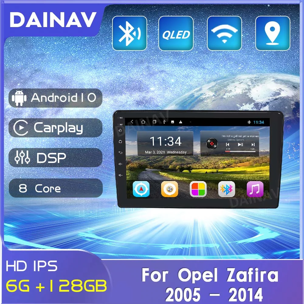 

6+128G Android 10 car radio Multimedia Video Player For Opel Zafira B 2005 2006 2007 2008-2014 Radio Navigation GPS 2din