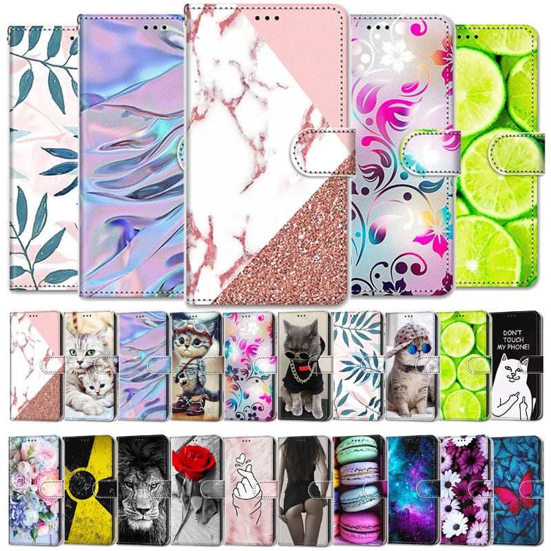 

Fashion Funny Painted Flip Cover For Huawei Honor 8X (View10 Lite) Honor8X JSN-L11 L21 L22 Card Slot Wallet Leather Phone Case
