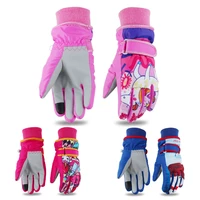 2021 children kids boys girls mittens gloves outdoor for winter warm waterproof windproof thick ski glove cartoon