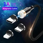 Магнитный кабель USLION usb-c, Micro USB, для iPhone 11, 12, Samsung, Xiaomi, Huawei, 3 А