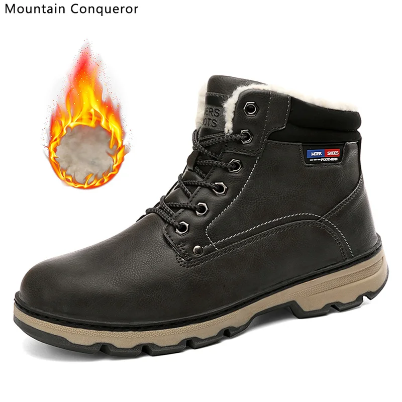 Горные завоеватели зимние мужские ботинки уличные теплые водонепроницаемые