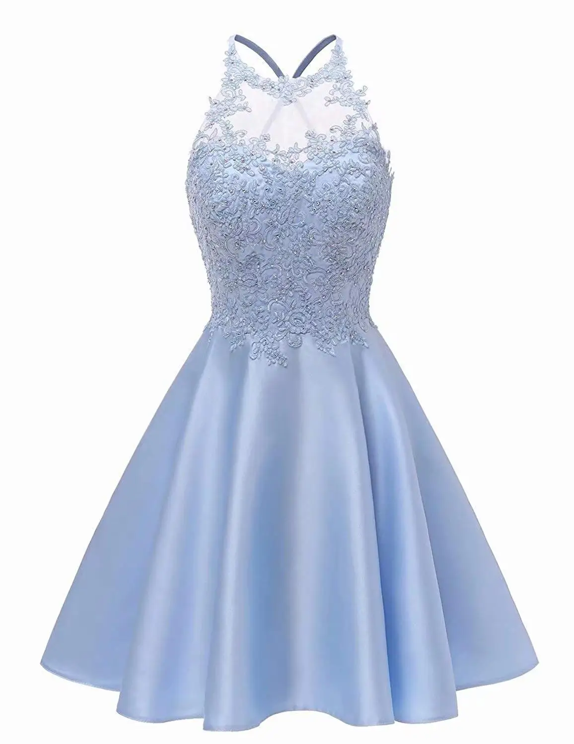 Соблазнительные короткие Мятные блестящие кружевные аппликации jaevini без рукавов