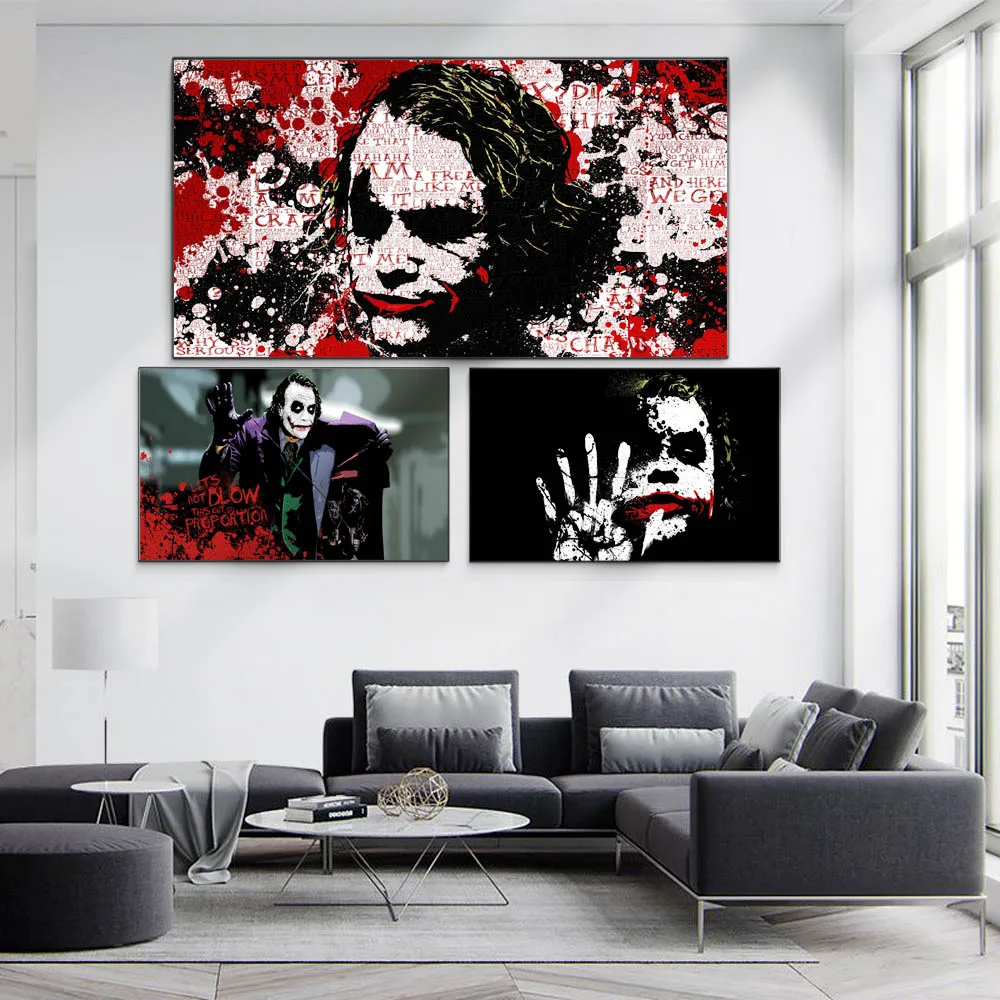 

Cartoon oil painting white face clown dark wind art canvas painting living room corridor office home decoration mural