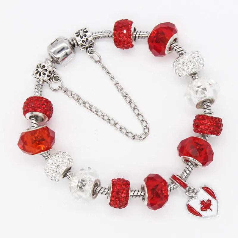 Женский браслет с шармами Poshfeel из канадского флага бусинами ювелирные изделия