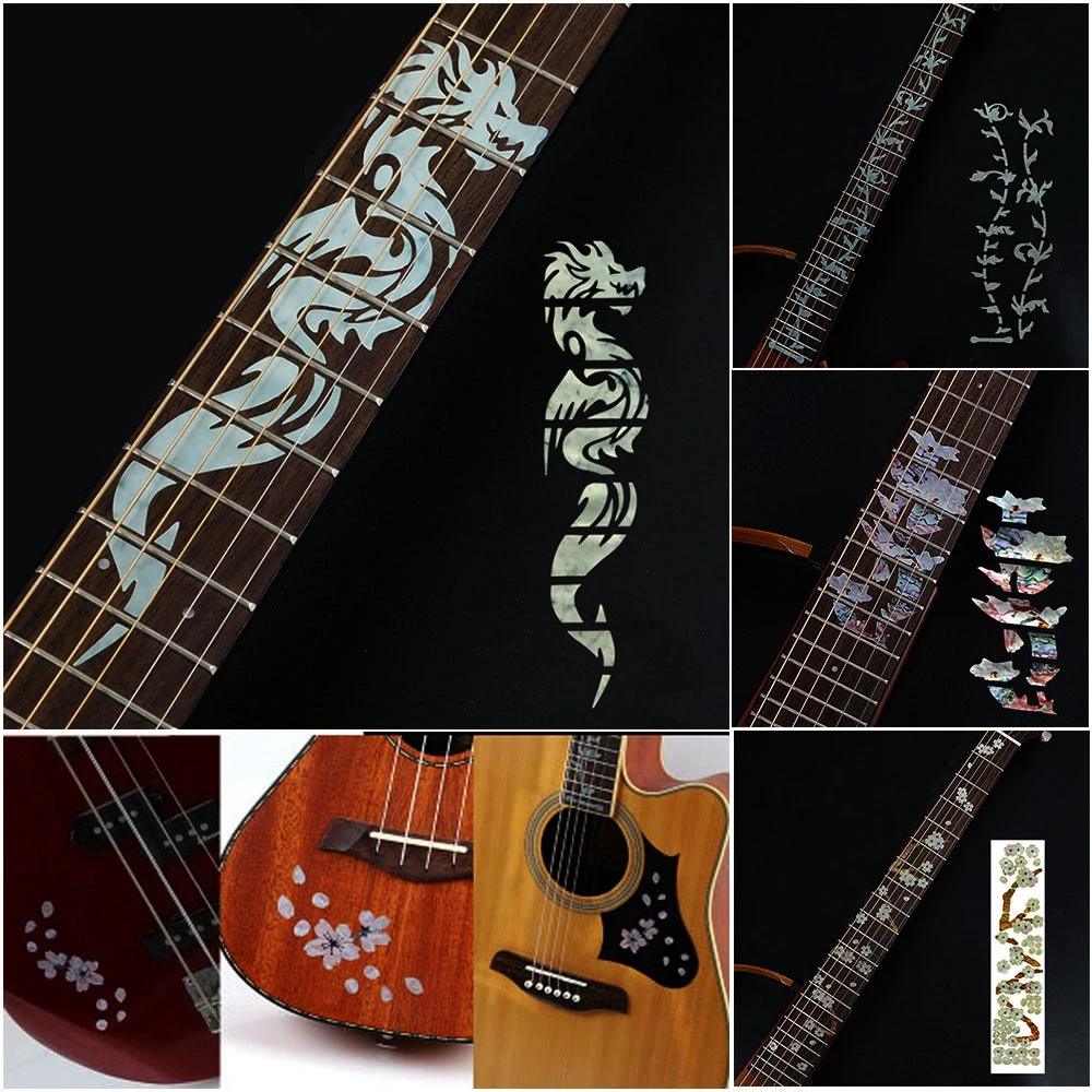 griffbrett aufkleber ultra dünne aufkleber kreuz inlay decals elektrische gitarre teile musik instrument dekorationen guitarra zubehör free