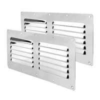 a pair 22 50cm12 5cm louvred stainless steel square fresh air vent grille metal wall ventilation