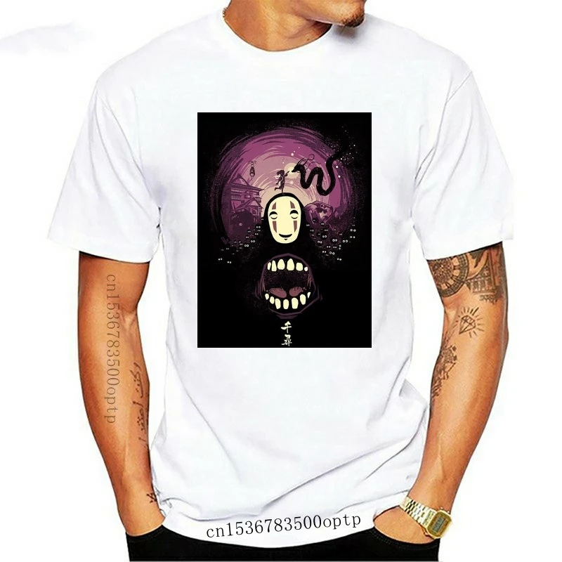 

Футболка унисекс с рисунком из японского аниме, уличная одежда с безликим принтом в стиле Хаяо Миядзаки, для Studio ghilii