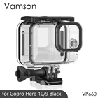 Подводный водонепроницаемый чехол Vamson для GoPro Hero 10 9, Черный Защитный чехол для дайвинга, крепление корпуса для GoPro 10 9, аксессуары