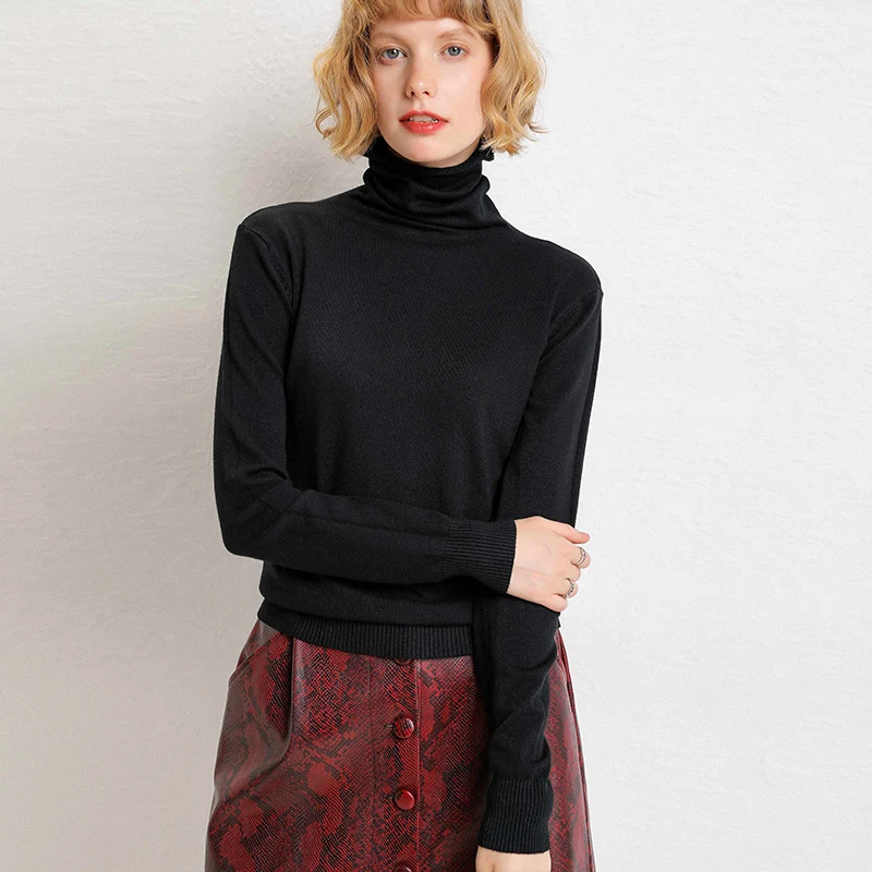 

adohon 2020 woman winter 100% Cashmere sweaters and autumn knitted Pullovers High Quality Warm Female thickening Turtleneck