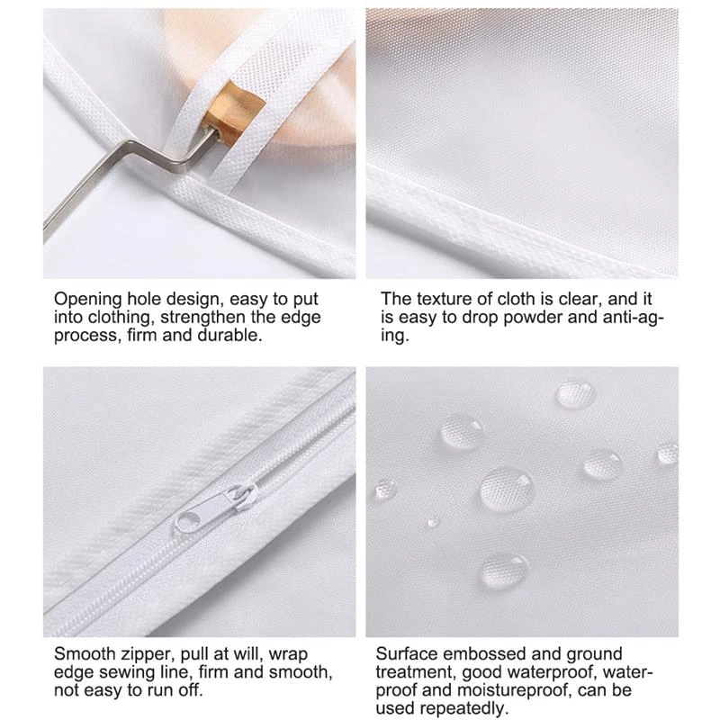 

6 Sets of Dustproof Cloth Cover Transparent Wardrobe Storage Bag Dustproof Cover