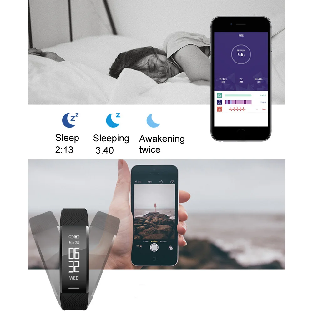 C11 сенсорный экран мини монитор сердечного ритма ТПУ OLED Bluetooth водонепроницаемый