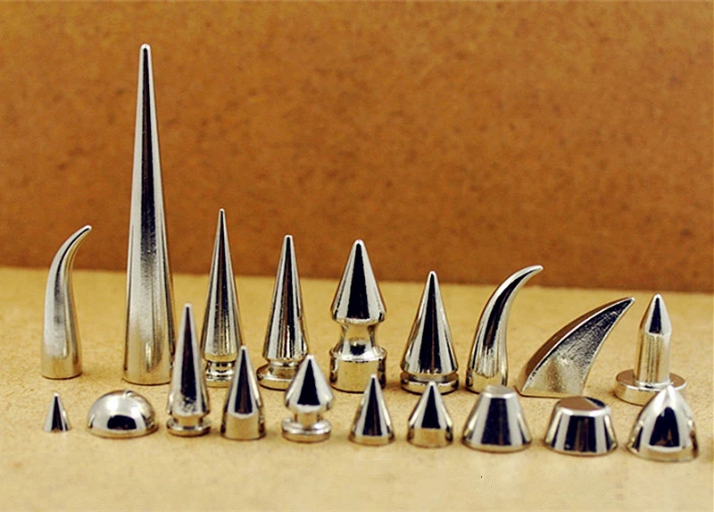 Серебристые панк заклепки-шипы с винтами для сумки шляпы обуви кожаный чокер diy