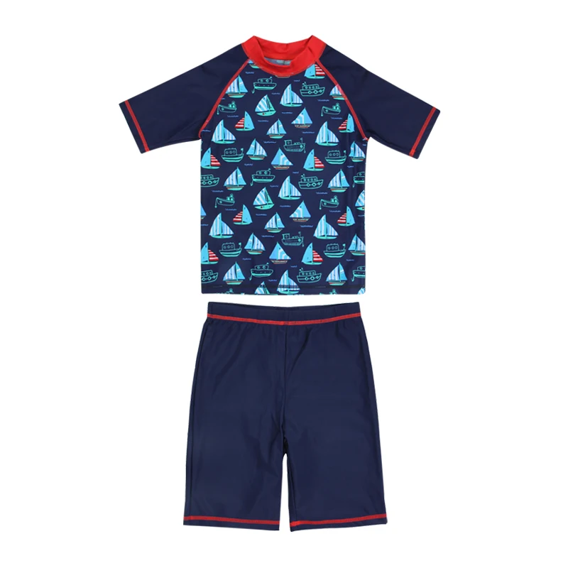 

Julysand Boys Swimwear High-end Two Piece Swimsuit Cartoon Printed Children Skin Care Beachwear Short Sleeve Kids Swimwear