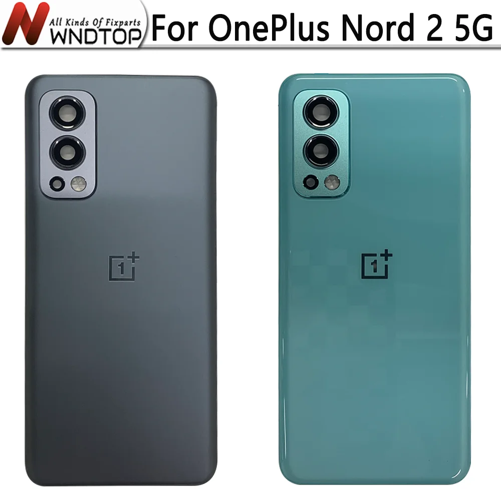 

Крышка батарейного отсека для OnePlus Nord 2, стеклянная задняя крышка корпуса для 1 + Nord2, задняя крышка DN2101 DN2103 с объективом