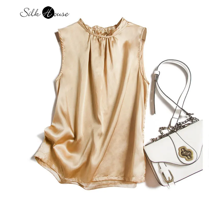 Цвет шампанского золотой Деревянный воротник с ушками без рукавов натуральный