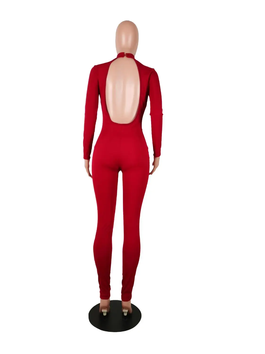 

Elegant Autumn Winter Knit Rib Rompers Womens Jumpsuit Clothes Sexy Backless Turtleneck Long Sleeve Pants Bodycon Jumpsuit Women