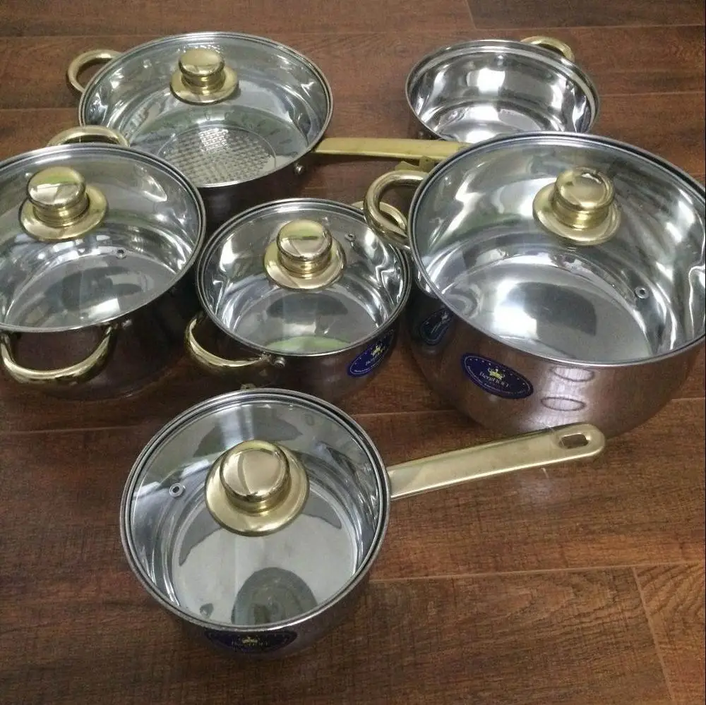 Набор посуды посуда кастрюли из нержавеющей стали Inox 12 шт. и сковородки|Наборы