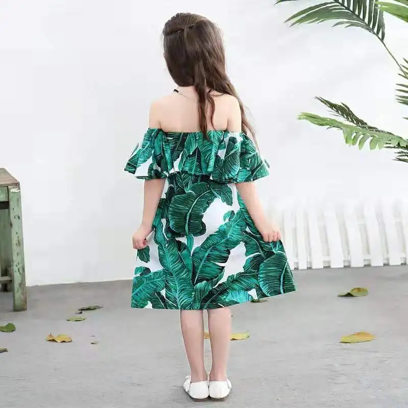 Летние Детские платья для девочек детское зеленое платье принцессы с оборками и