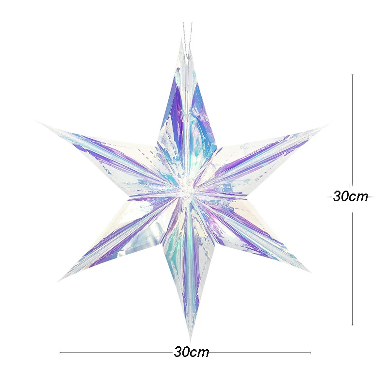 Snowflake 30cm Рождественские украшения Замороженные снежинки/звезда кулон полые Висячие Partys любимые настенные украшения для рождественской елки украшения Рождество - Цвет: Snowflake 30cm