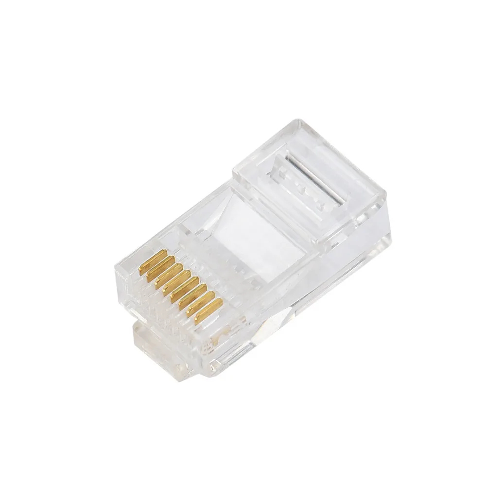 

10PCS Cat5 Cat5e Network Connector Rj45 Metal Cable Modular Antioxidan Gold-plated Plug Terminals