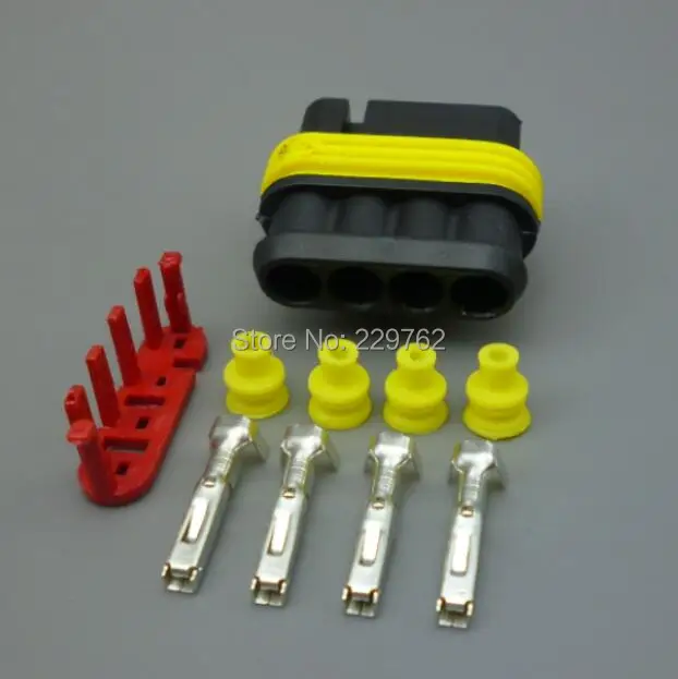 shhworldsea 1sets 4 pin 1.5MM waterproof wire connector female male electric fuel pump harness plug 282106-1 282088-1 | Автомобили и