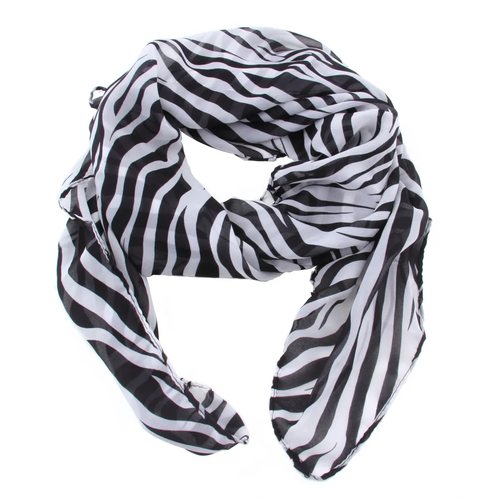 

Ladies Long Zebra Printed Chiffon Scarf For Women Silk Scarf Scarves Shawl For Winter Cachecol Feminino