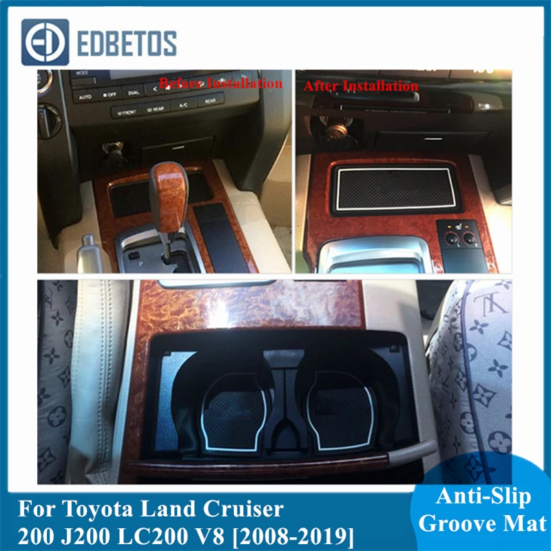 Автомобильный нескользящий коврик для подстаканника дверных ворот Toyota Land Cruiser 200