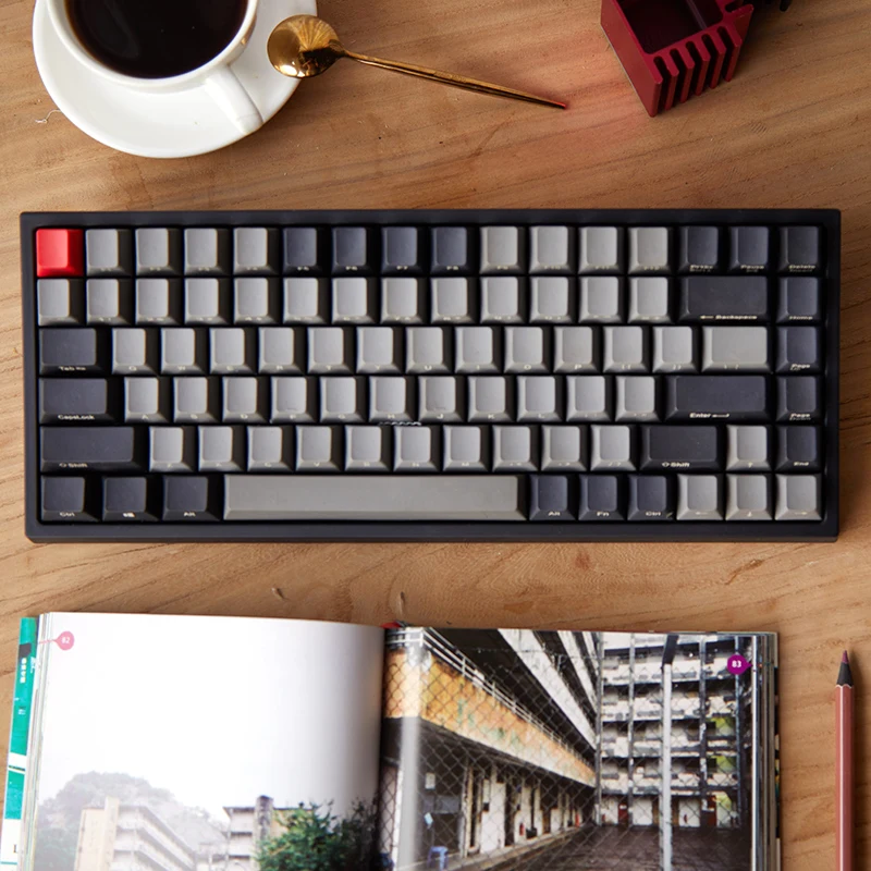 Keycool 84 ключей механическая клавиатура PBT клавиши вишня переключатель для ноутбука, проводной клавиатуры