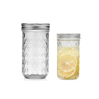 1217 ounce diamond shaped glass bottle juice water drinking cup ins salad jam mason jar kitchen storage bottle