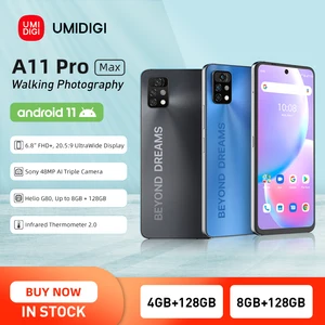 umidigi a11 pro max 6 8fhd screen smartphone 48gb 128gb helio g80 48mp ai triple camera 5150mah global version free global shipping