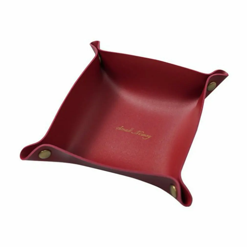 

Leather PU Desktop Storage Box Nordic Style Key Hall Storage Tray Cosmetics Jewelry Lipstick Sundries Storage Box