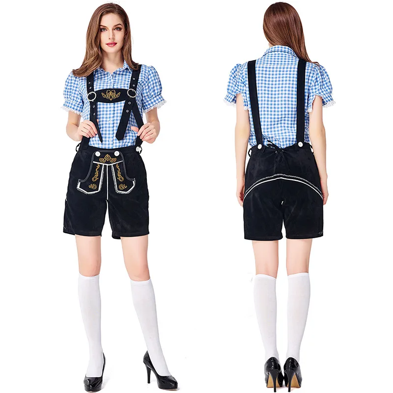 Фестиваль Октоберфест Девушка Бар Униформа Lederhosen баварский немецкий вонь